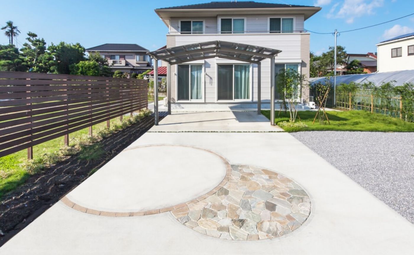 オープン外構アプローチ